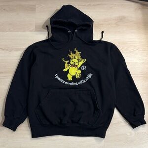 AJR Flaming Dancing Bear Hoodie Graphic 2021 Tour Black Sweatshirt Sz small